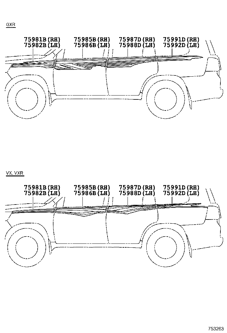 75981-0G090 STRIPE, FENDER, RH product image