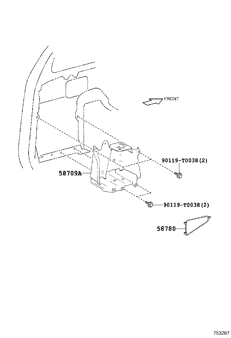 58709-0K070 CARRIER SUB-ASSY, JACK product image
