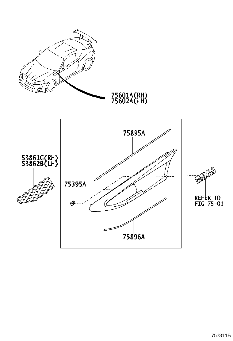 75896-18010 TAPE, MOULDING, NO.2 product image