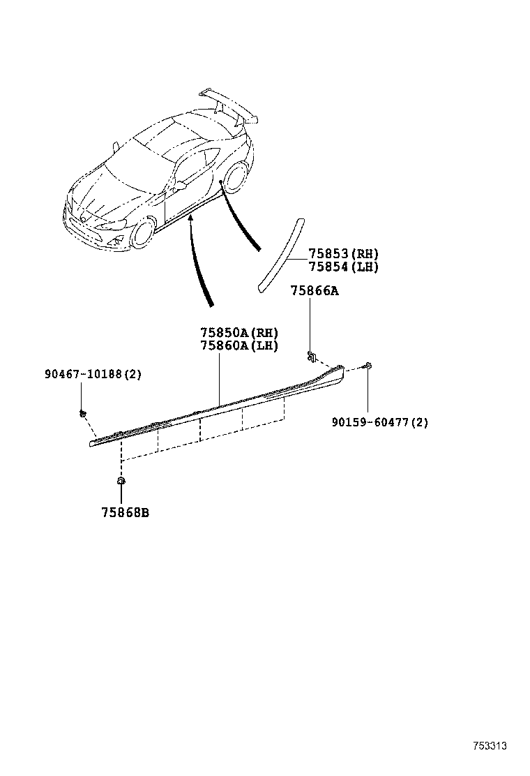 75896-18010 TAPE, MOULDING, NO.2 product image