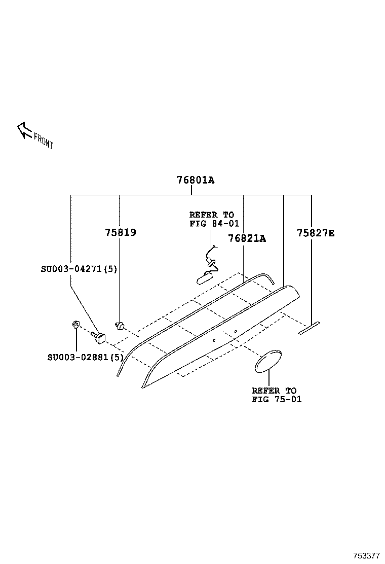 SU003-07613 GARNISH SUB-ASSY, LUGGAGE COMPARTMENT DOOR, OUTSIDE product image