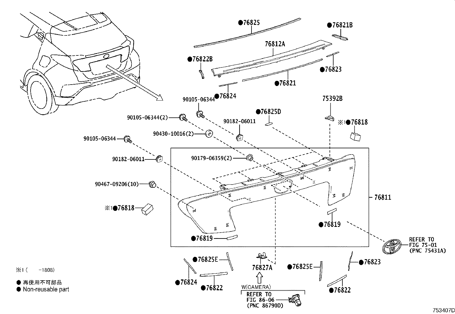 Toyota 76825-F4070 PROTECTOR, BACK DOOR OUTSIDE GARNISH