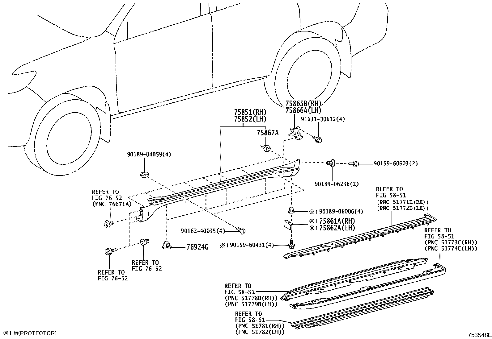 75722-60072 MOULDING, REAR DOOR BELT, LH product image