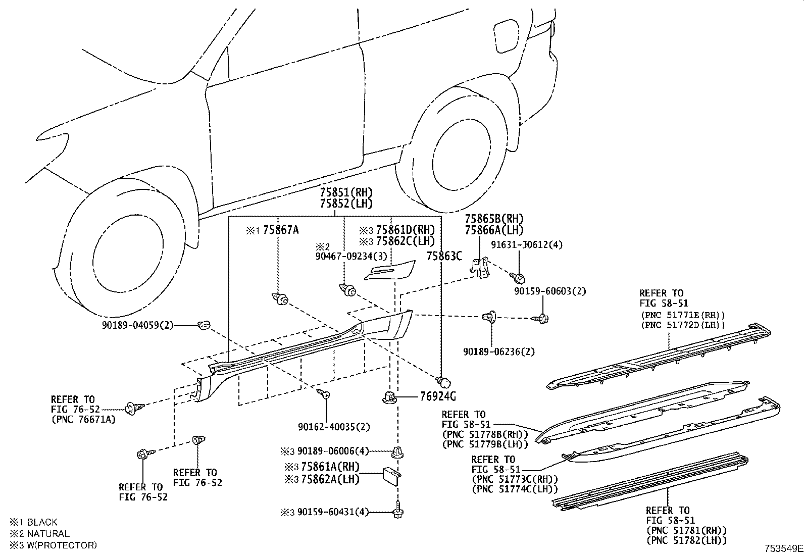 75722-60072 MOULDING, REAR DOOR BELT, LH product image