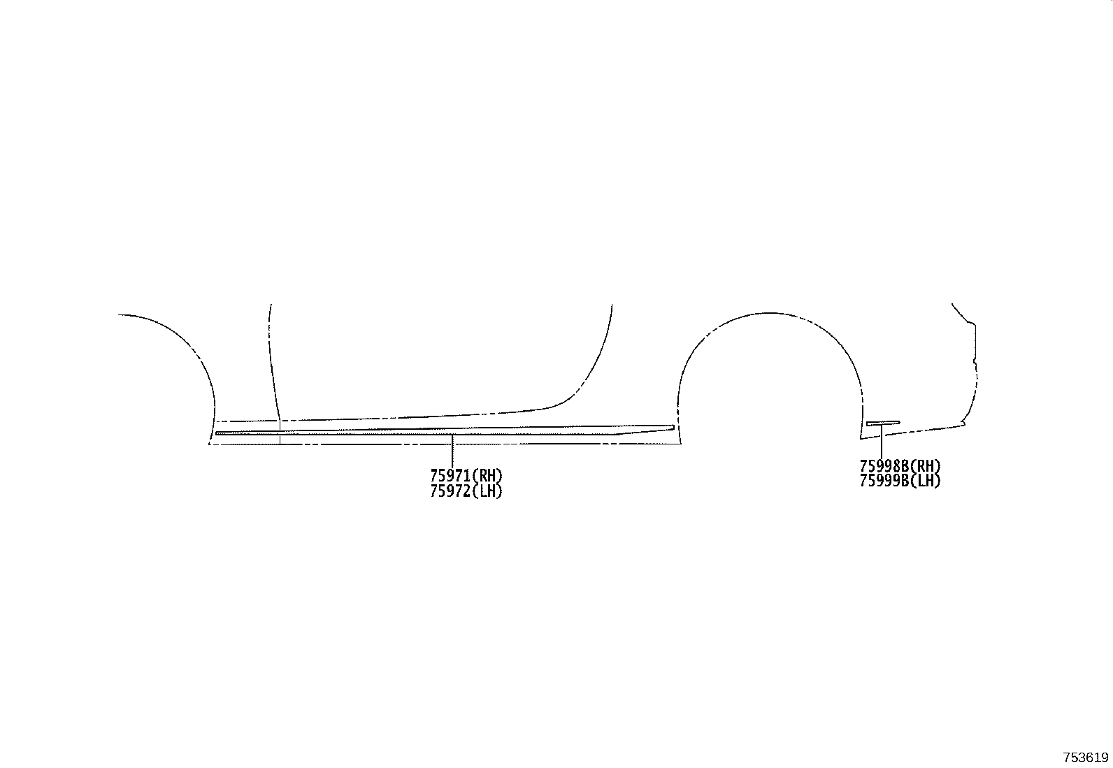 75985-18010 STRIPE, REAR BUMPER SIDE, RH product image