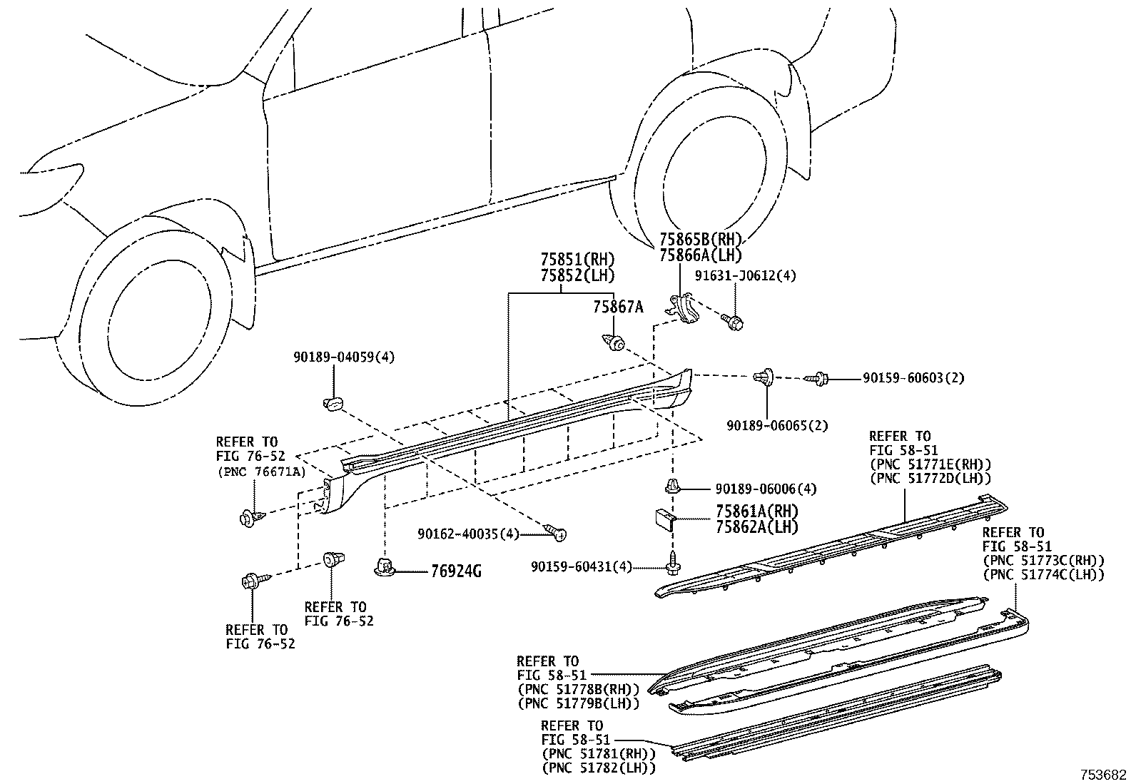 75805-60060 MOULDING, ROCKER PANEL, RH product image