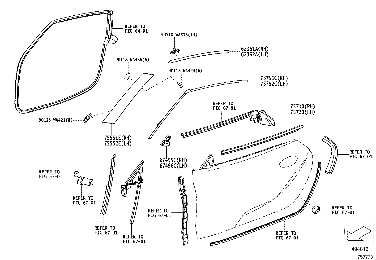75853-WAA01 MOULDING, ROCKER PANEL, RH product image