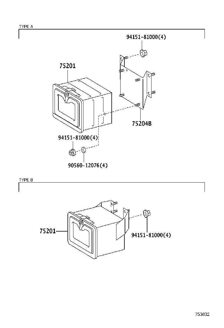 75210-37290 BOX SUB-ASSY, TOOL W/STAY product image