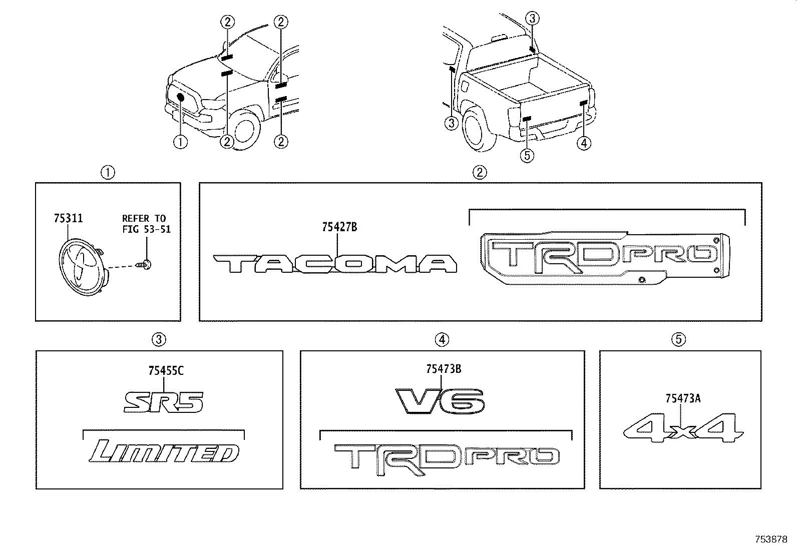 75474-04010 PLATE, REAR BODY NAME, NO.4 product image