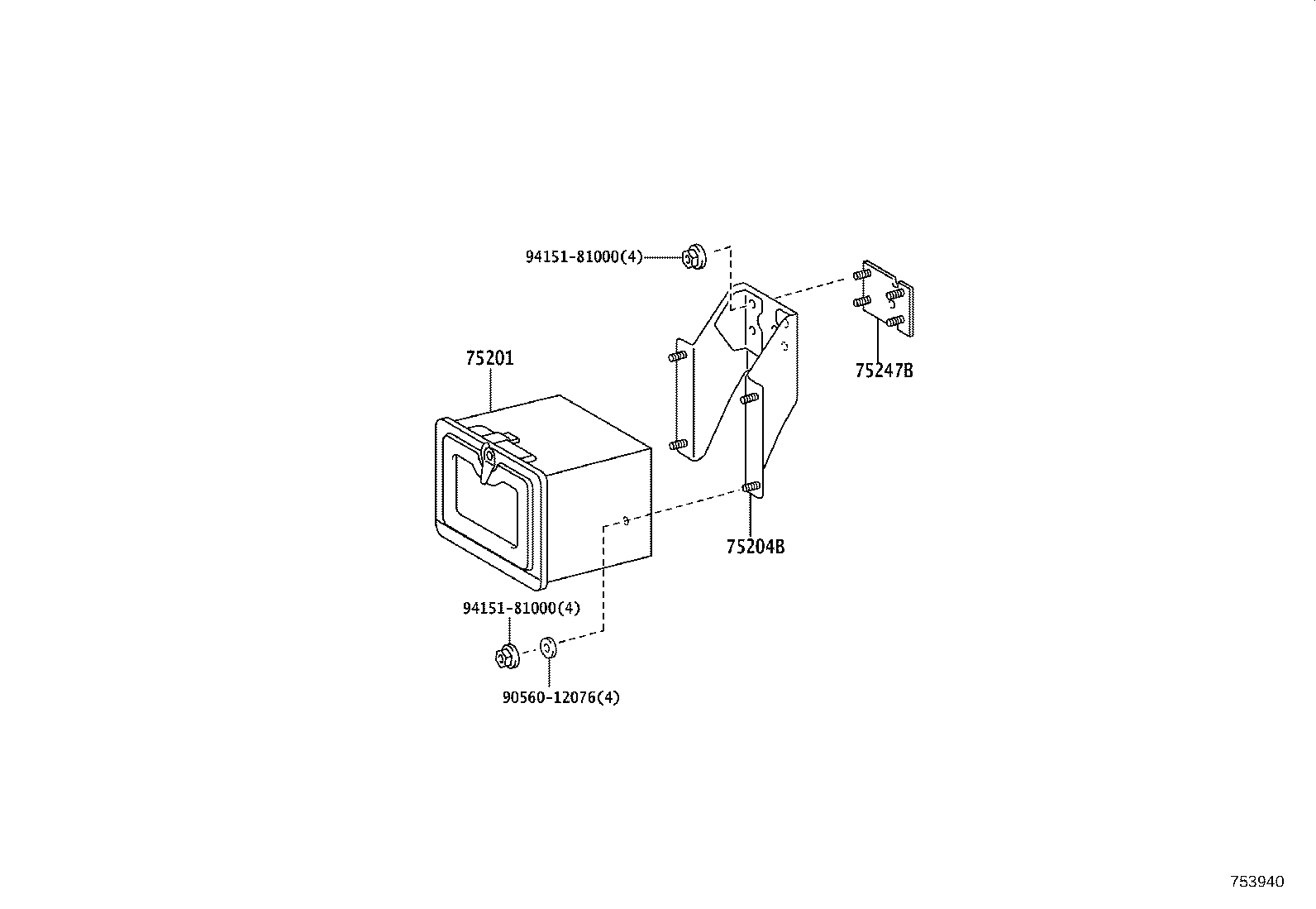 75204-37180 STAY SUB-ASSY, TOOL BOX product image