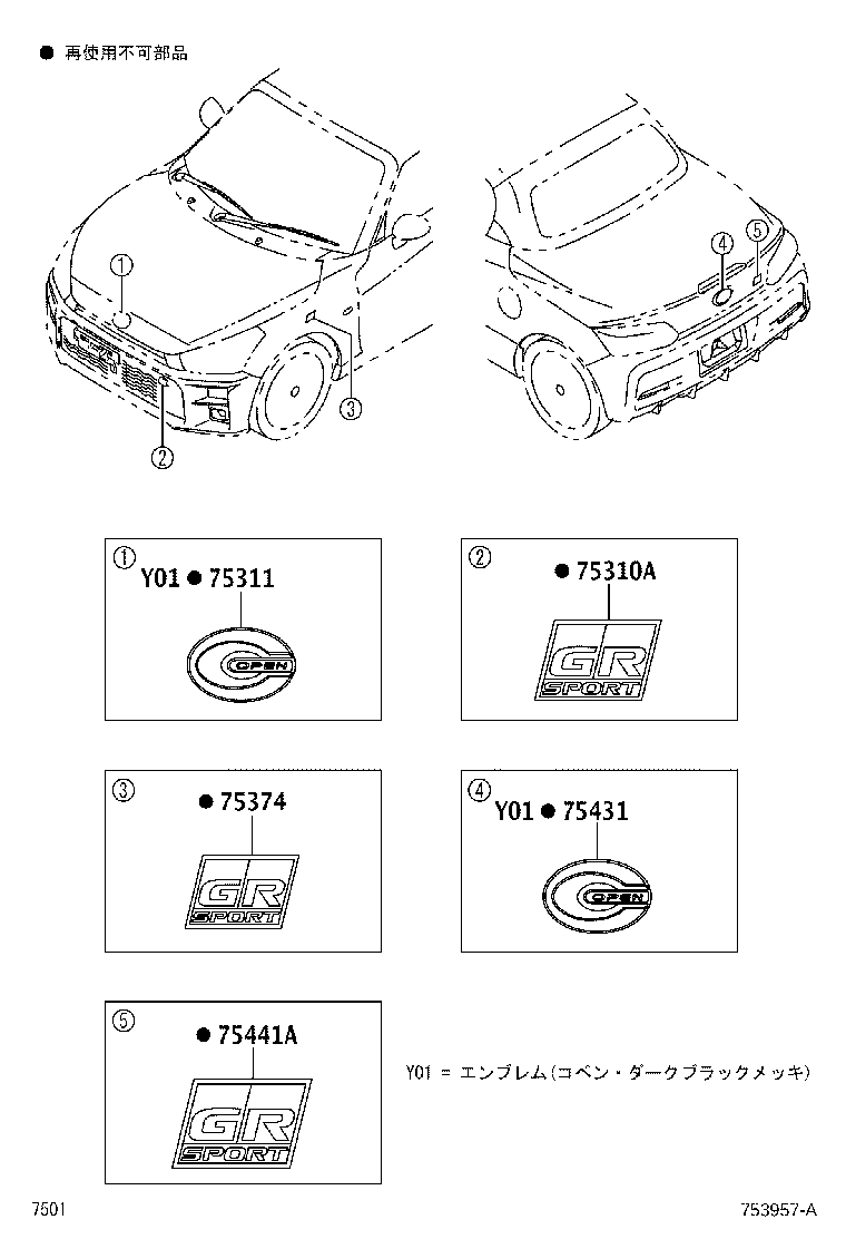 75374-B2020 EMBLEM, SIDE PANEL product image
