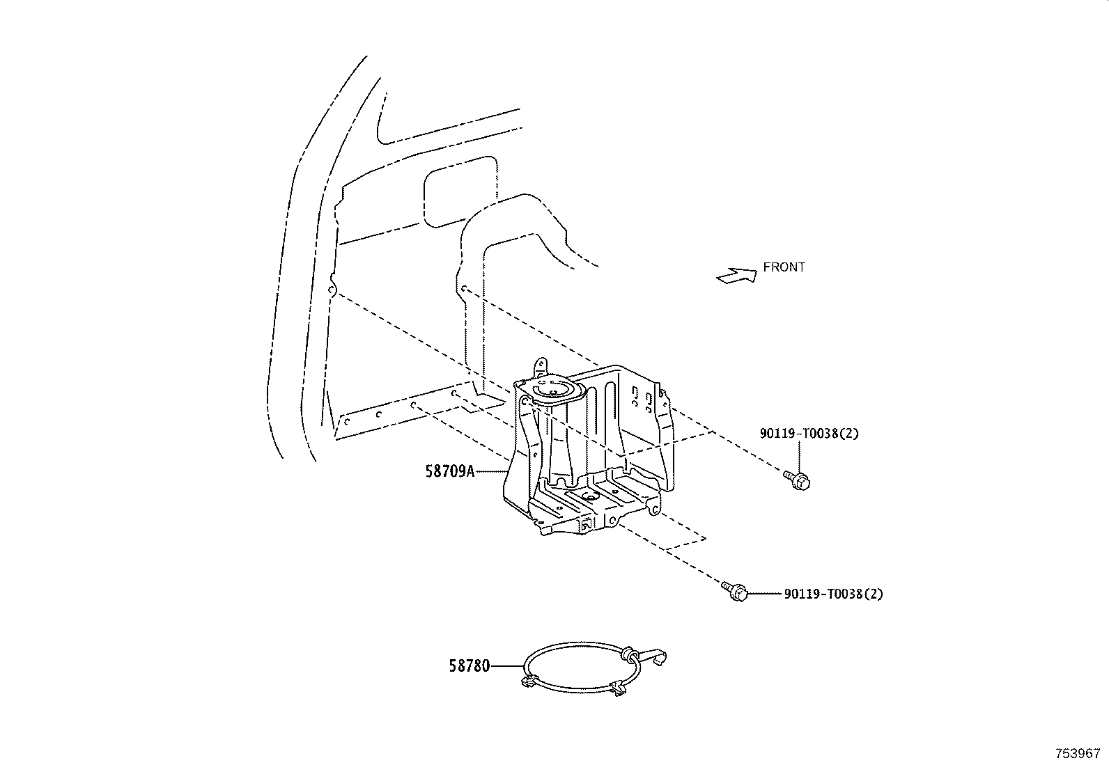 58780-0K020 BAND ASSY, TOOL BOX product image
