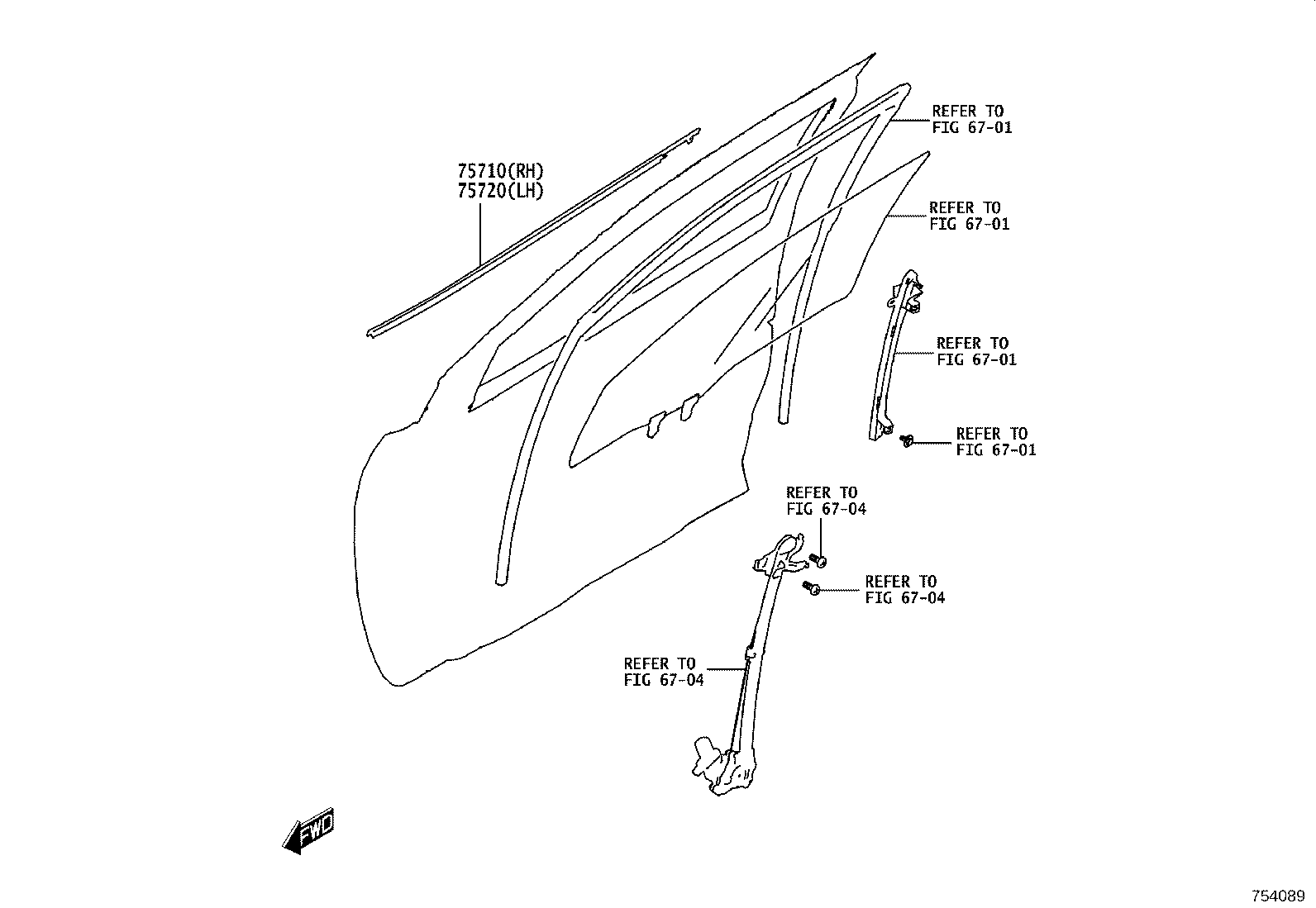 68230-WC003 MOULDING ASSY, REAR DOOR BELT, LH product image