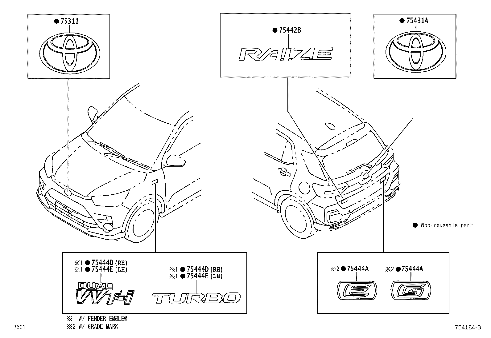 Toyota 75444-BZ560 PLATE, BACK DOOR NAME, NO.4