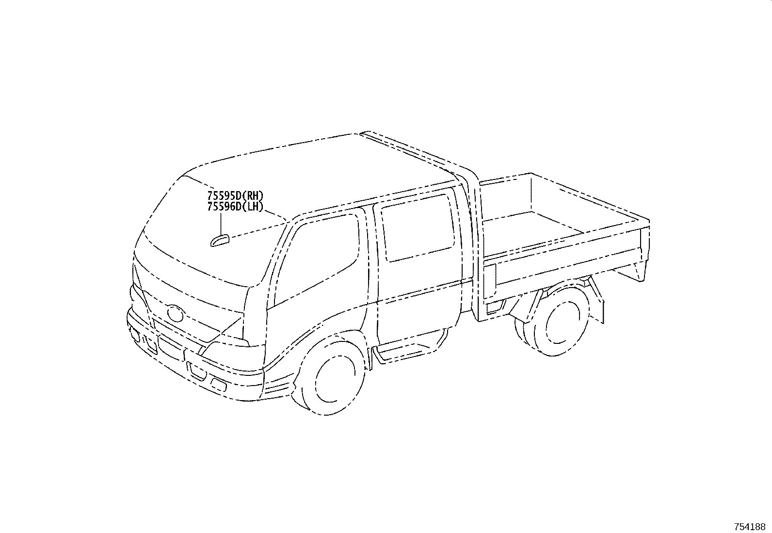 75534-89111 MOULDING, WINDSHIELD, OUTSIDE LH product image