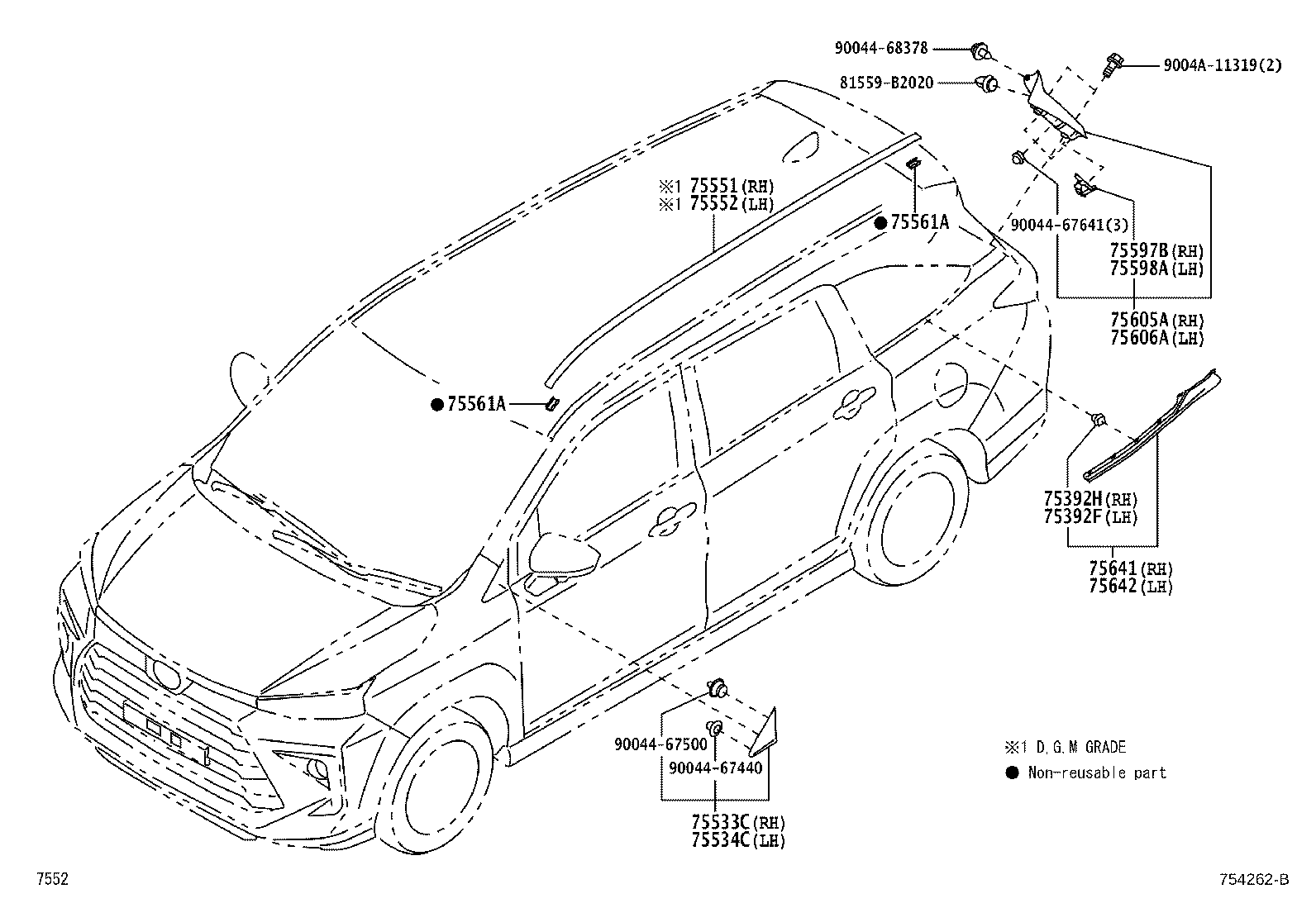 Toyota 75042-BZ010 MOULDING SUB-ASSY, FRONT FENDER, LH