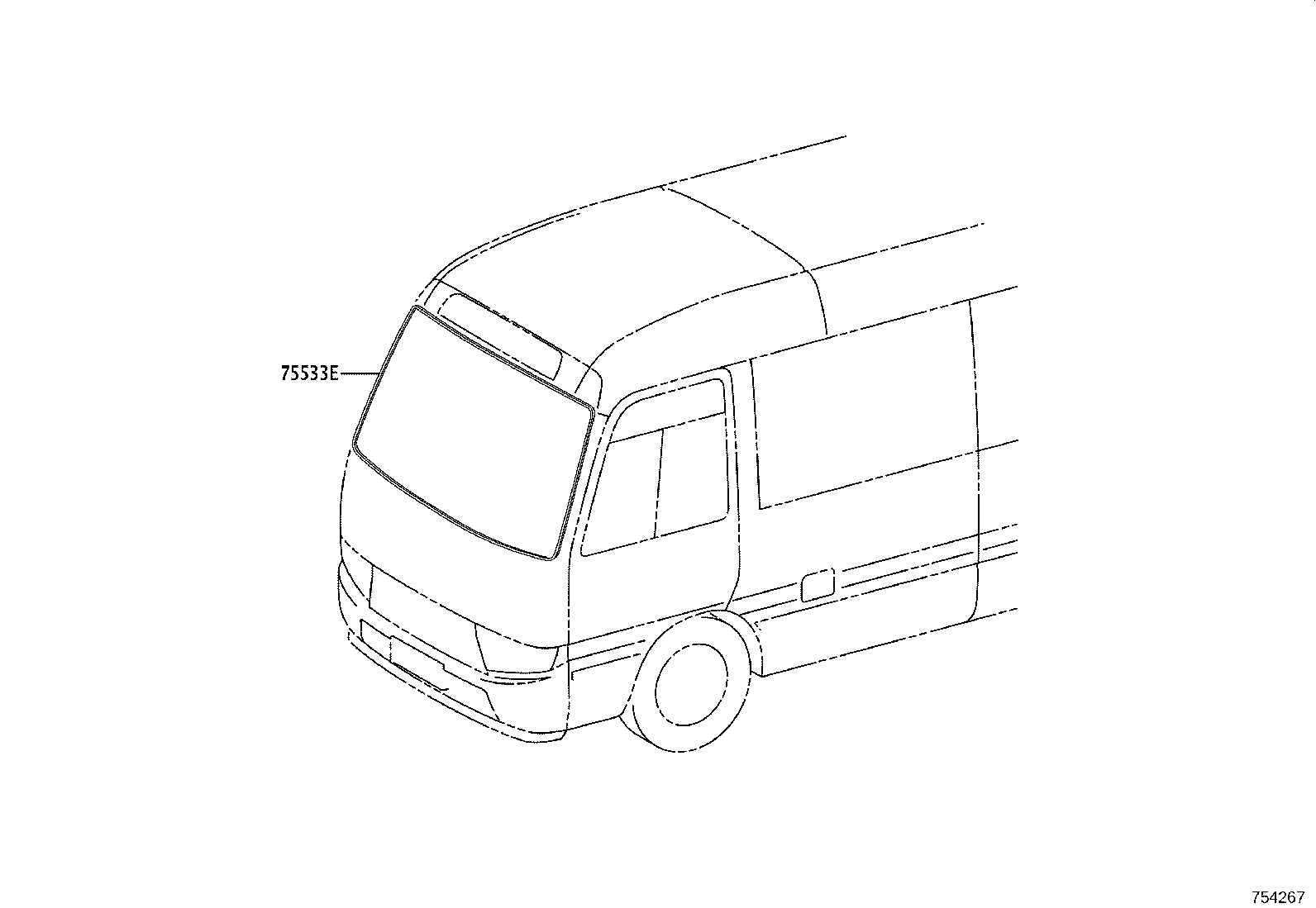 75641-0S030-A1 MOULDING, SIDE PANEL, LOWER NO.1 LH product image