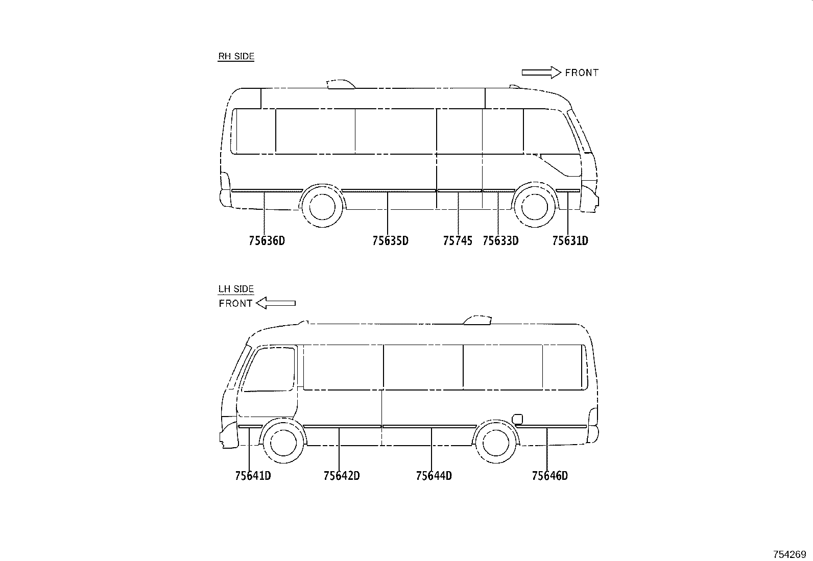 75641-0S030-A1 MOULDING, SIDE PANEL, LOWER NO.1 LH product image