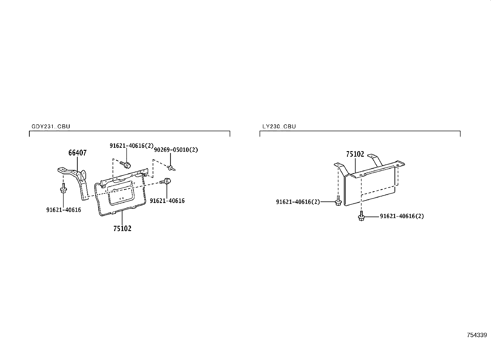 75136-25041 BRACKET, COMBINATION REAR LAMP, LH product image