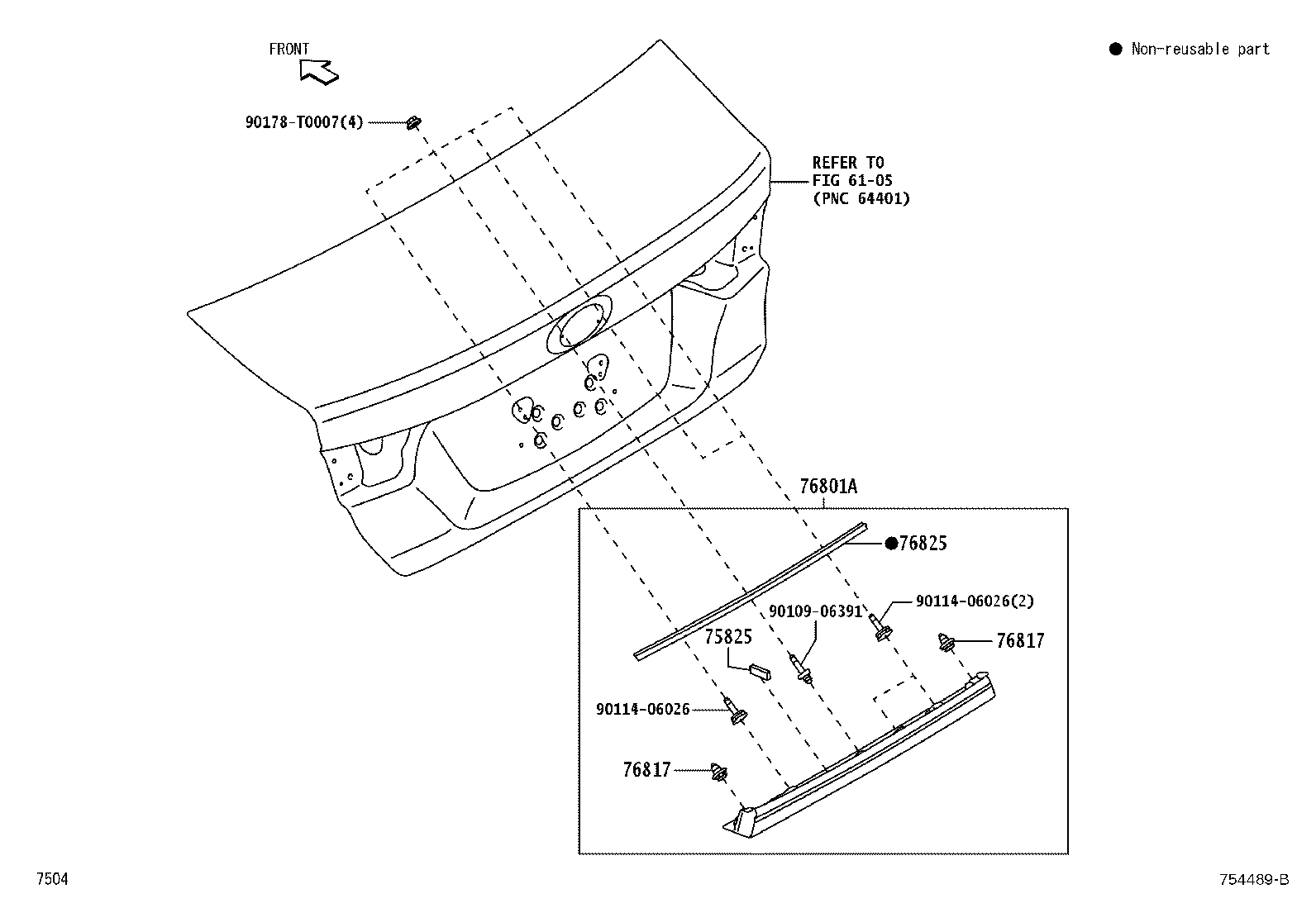76825-BZ360 PROTECTOR, BACK DOOR OUTSIDE GARNISH product image