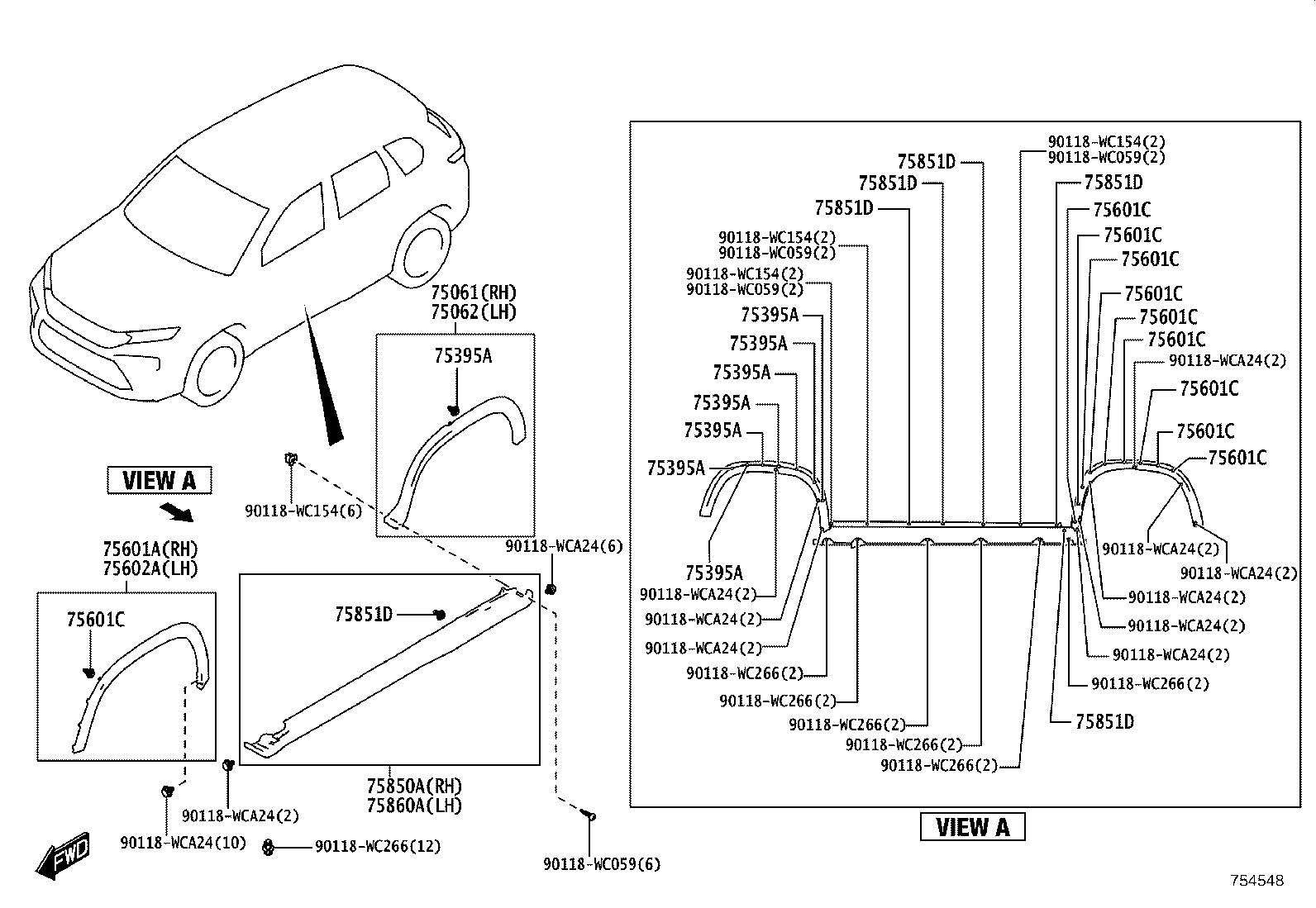 60118-WC004 COVER SUB-ASSY, FRONT PILLAR, UPR LH product image