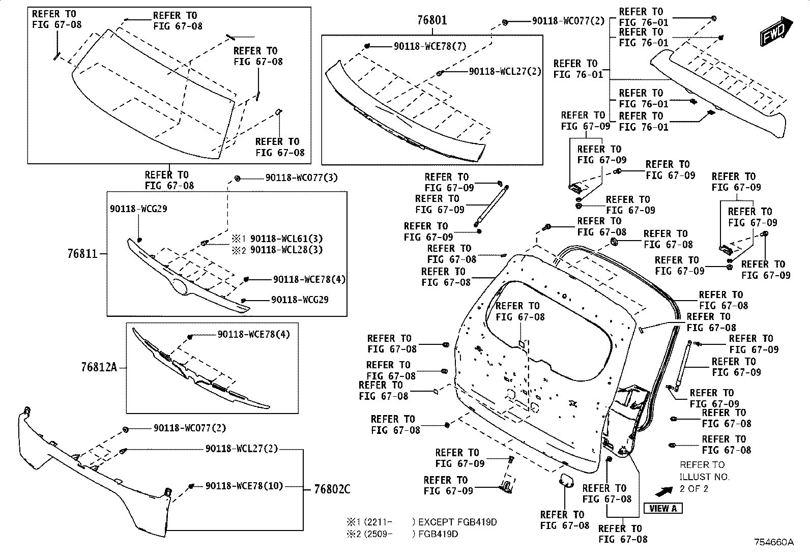 76891-WC003 GARNISH SUB-ASSY, BACK DOOR, OUTSIDE product image