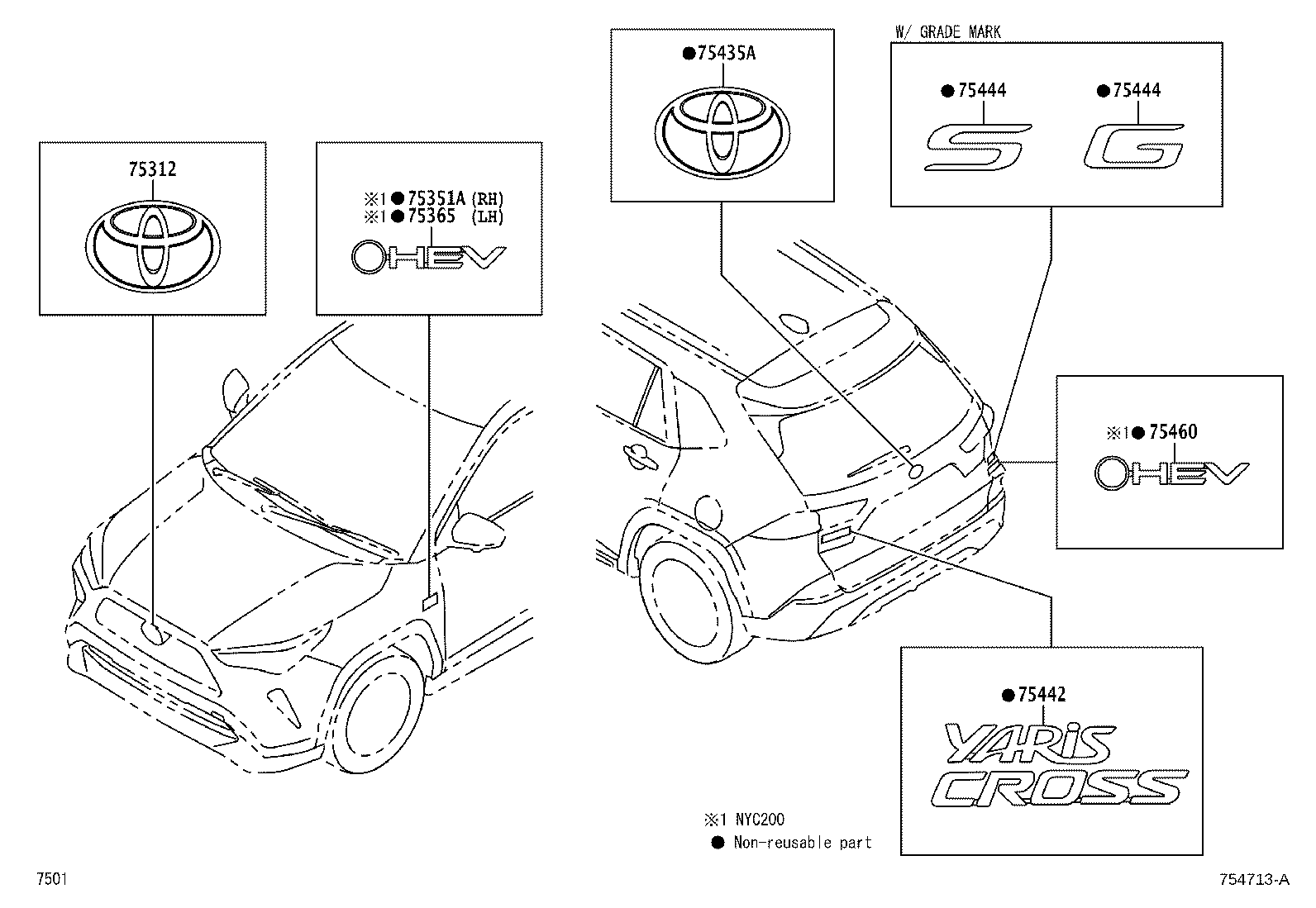 75432-BZ010 ORNAMENT, BACK DOOR product image