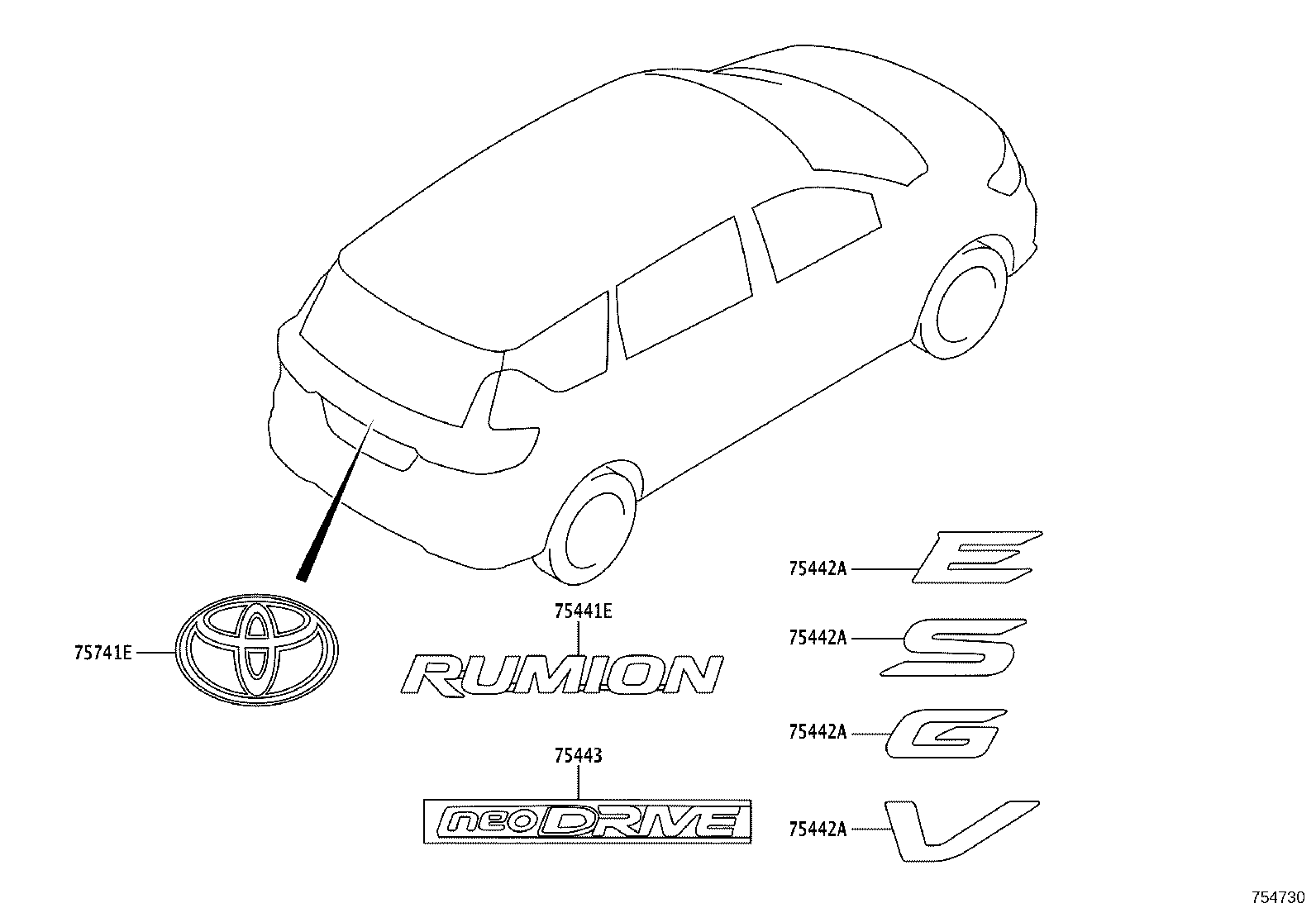 90118-WCT12 EMBLEM, RADIATOR GRILLE (OR FRONT PANEL) product image