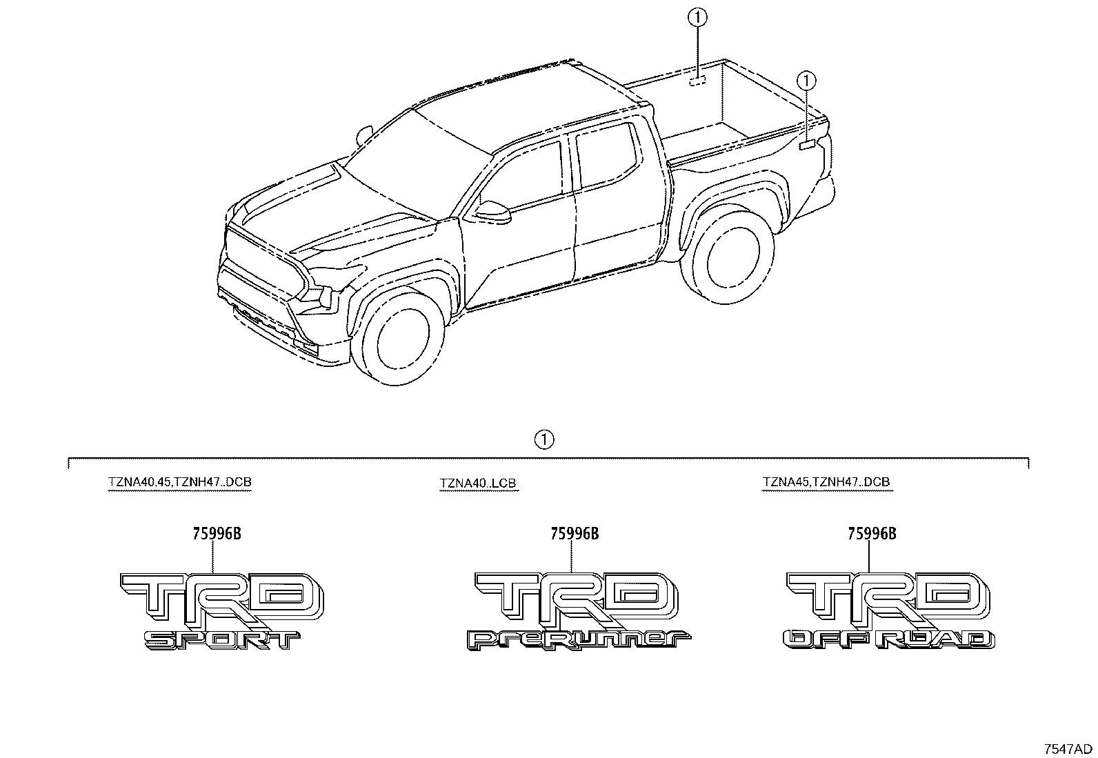 75996-AK030-D0 STRIPE, REAR BODY product image