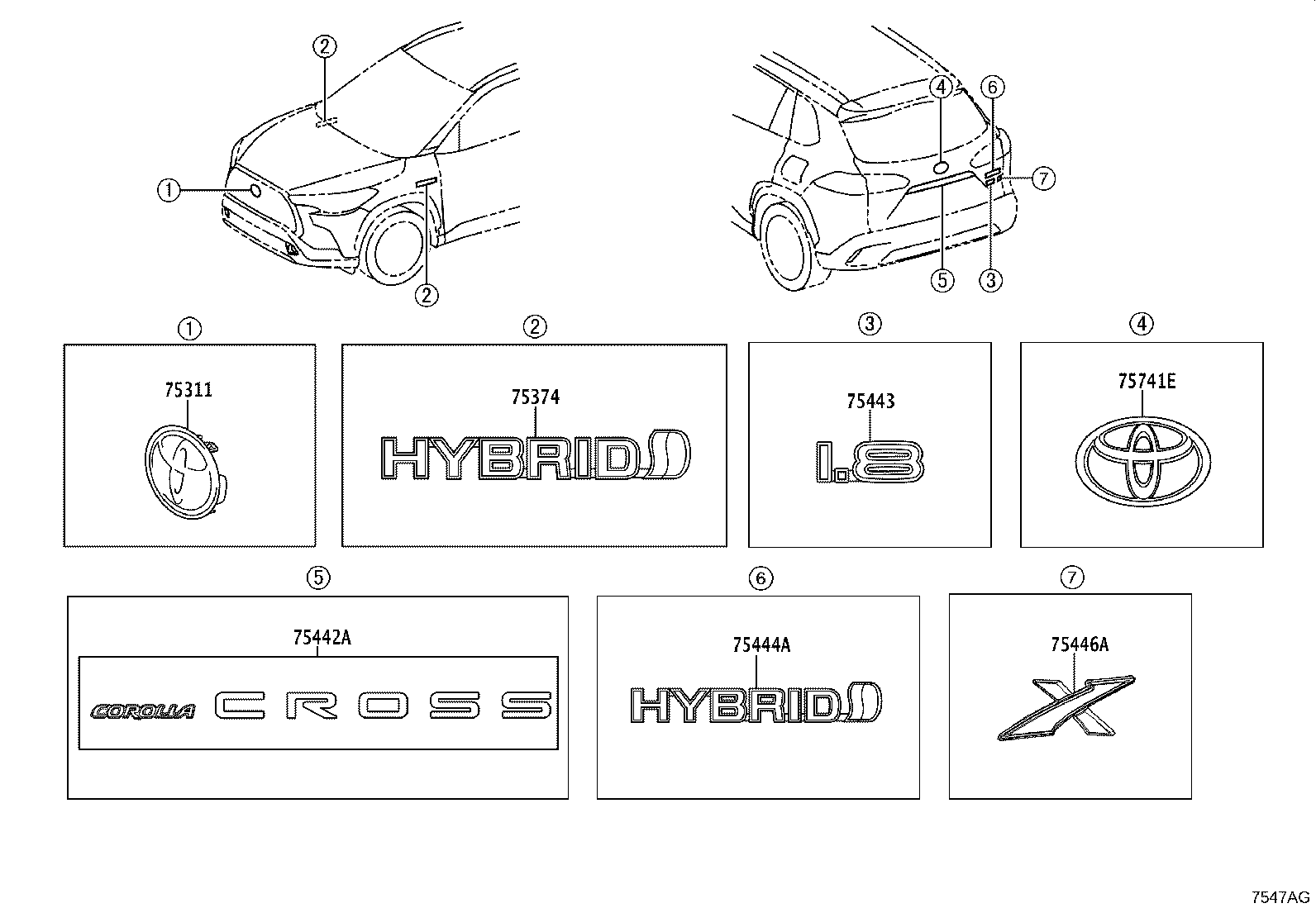 75441-0A080 PLATE, BACK DOOR NAME, NO.4 product image