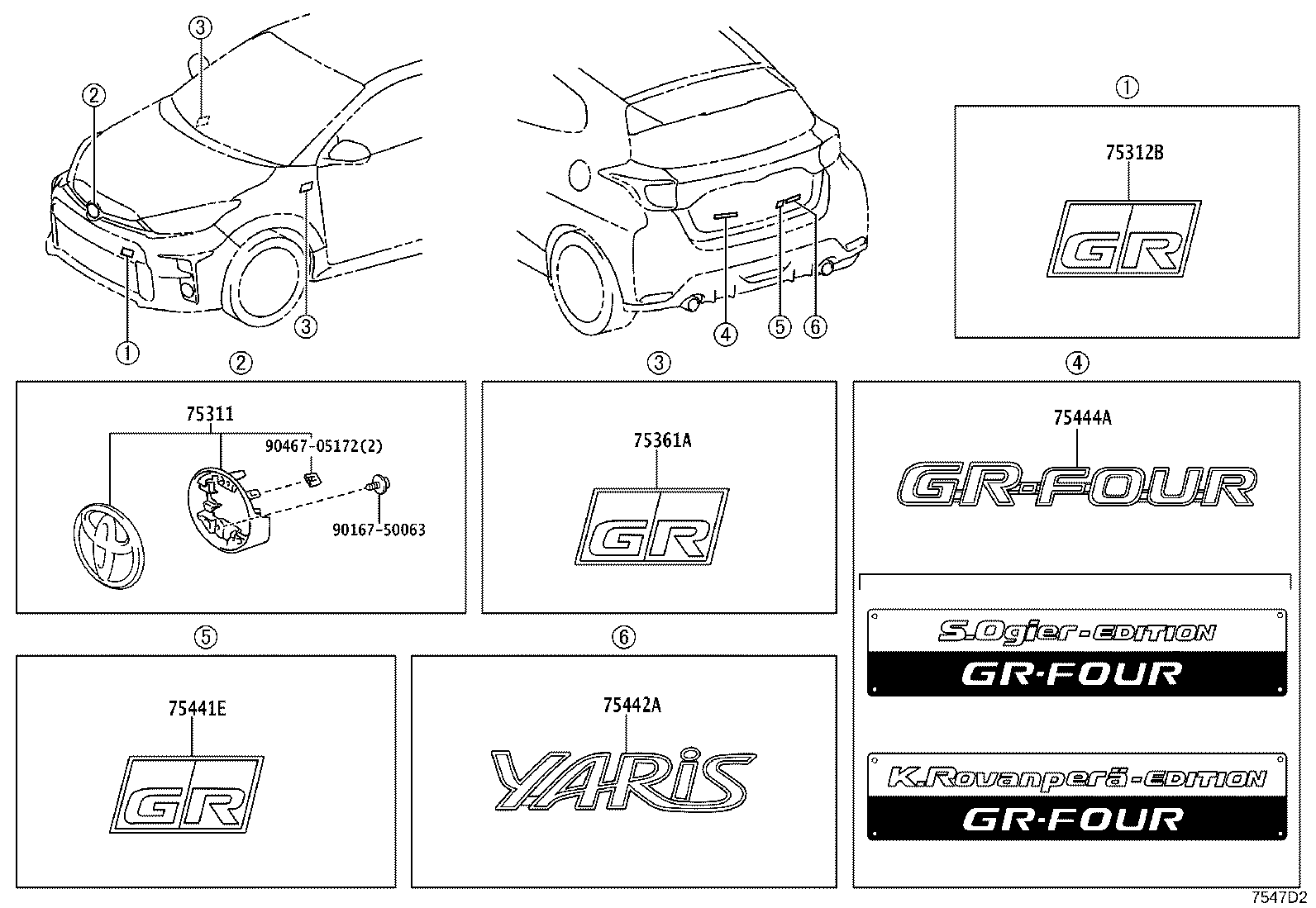 75403-52030 EMBLEM, RADIATOR GRILLE (OR FRONT PANEL) product image