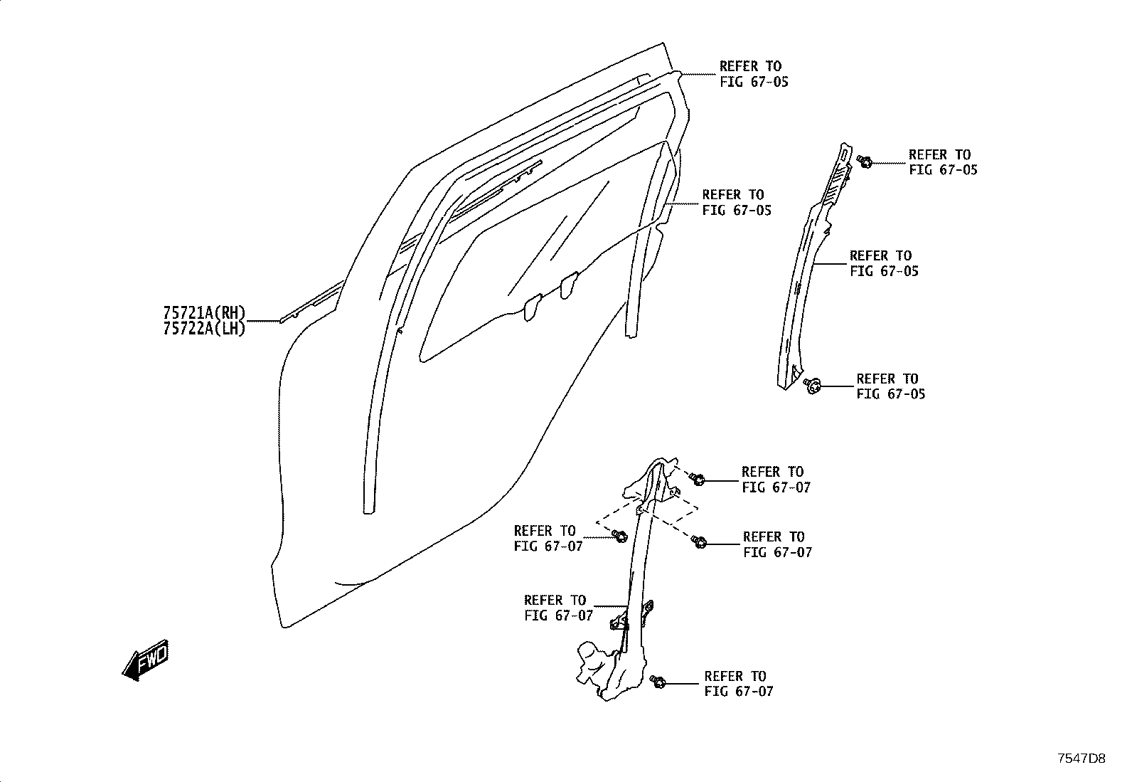 68210-WC021 MOULDING, FRONT DOOR BELT, LH product image