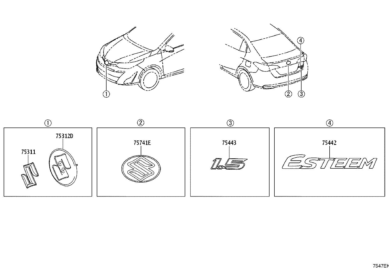 75403-YP030 EMBLEM ASSY, RADIATOR GRILLE product image