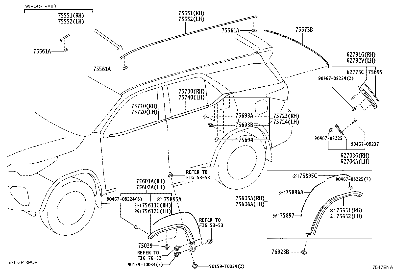 75723-0K101 MOULDING, REAR DOOR BELT, REAR RH product image