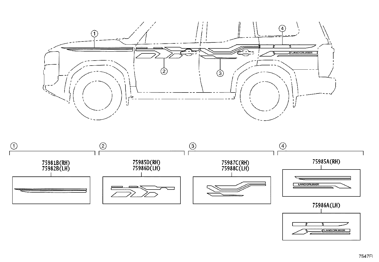 75981-YY010 STRIPE, FENDER, RH product image