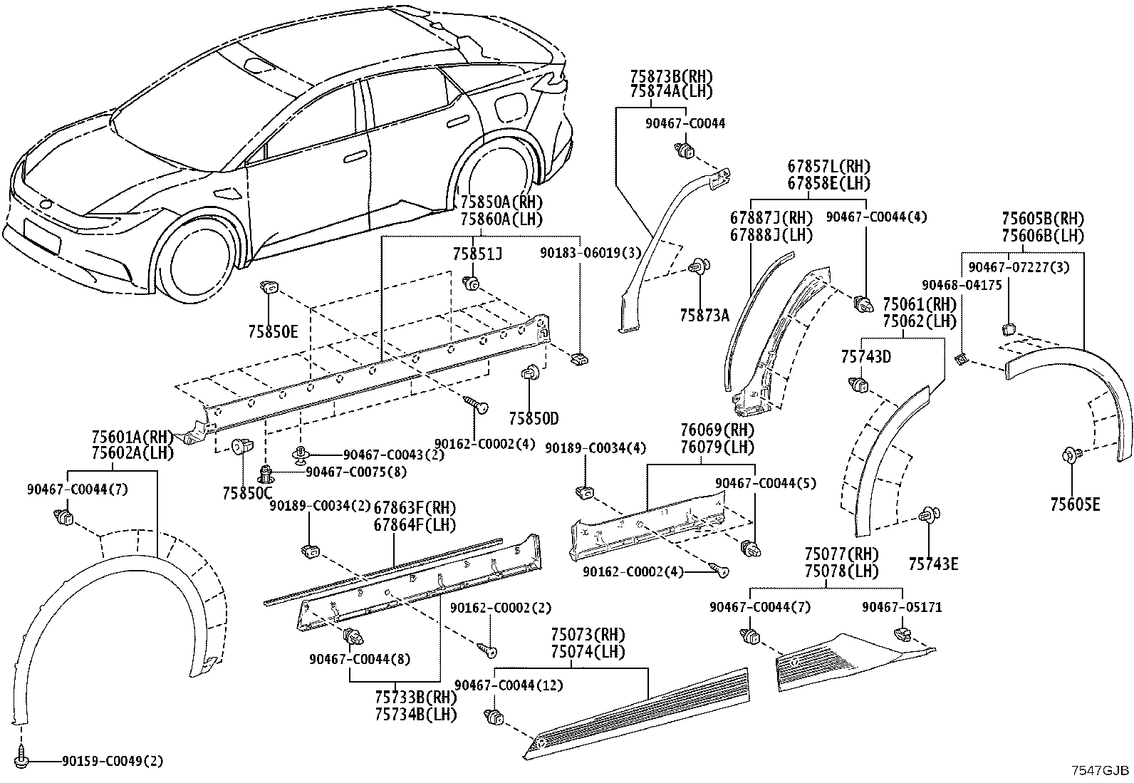 60118-03030 COVER SUB-ASSY, FRONT PILLAR, UPR LH product image