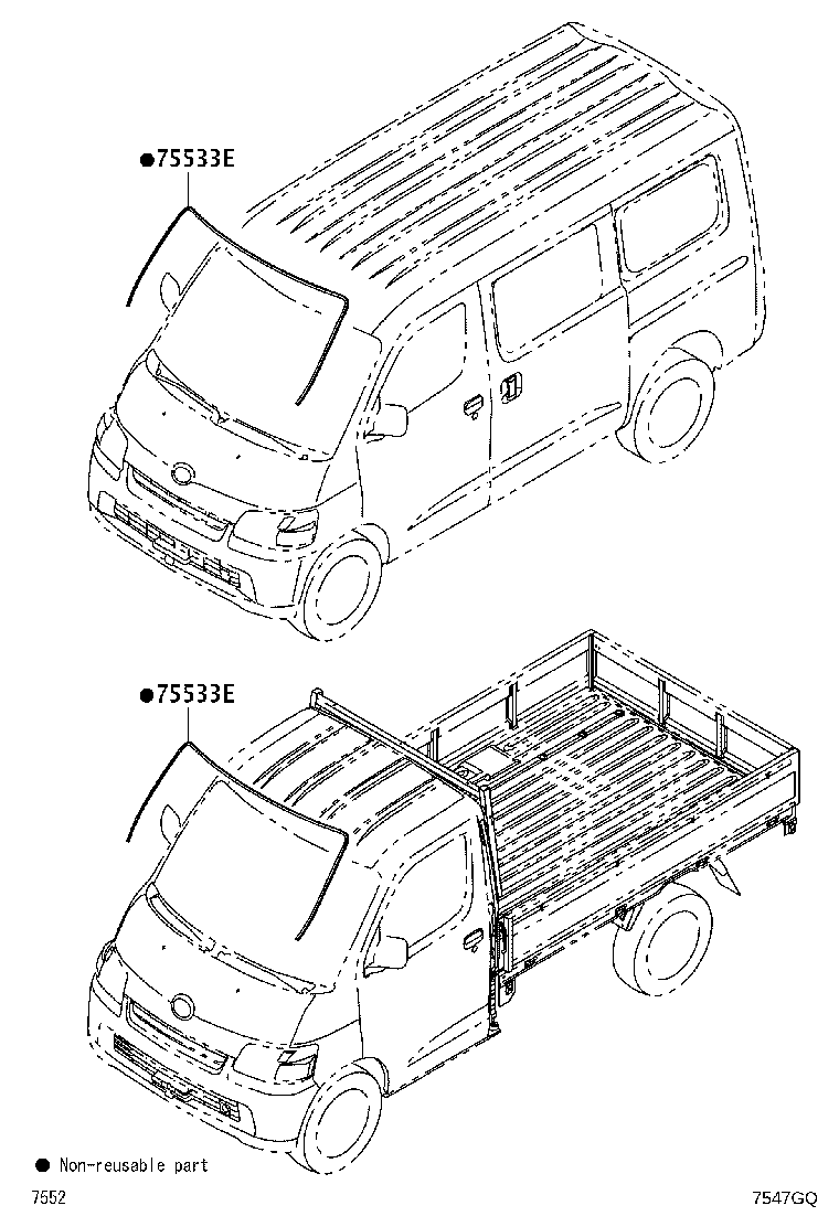 75533-BZ060 MOULDING, WINDSHIELD, OUTSIDE product image