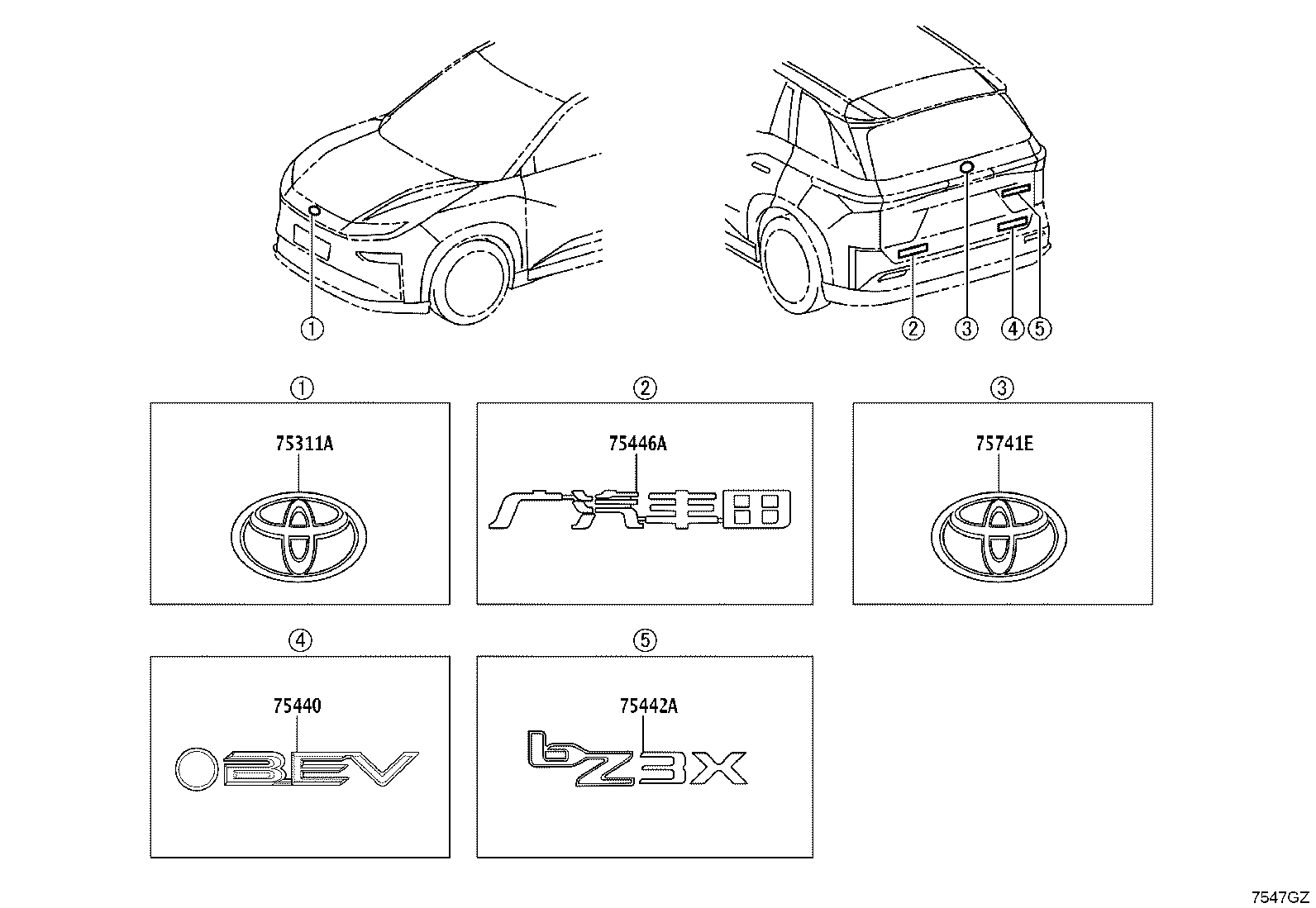 75446-YL020 EMBLEM, SYMBOL product image