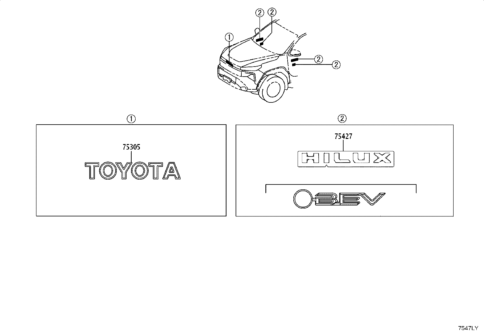 75444-0K010 MARK, TAIL GATE product image