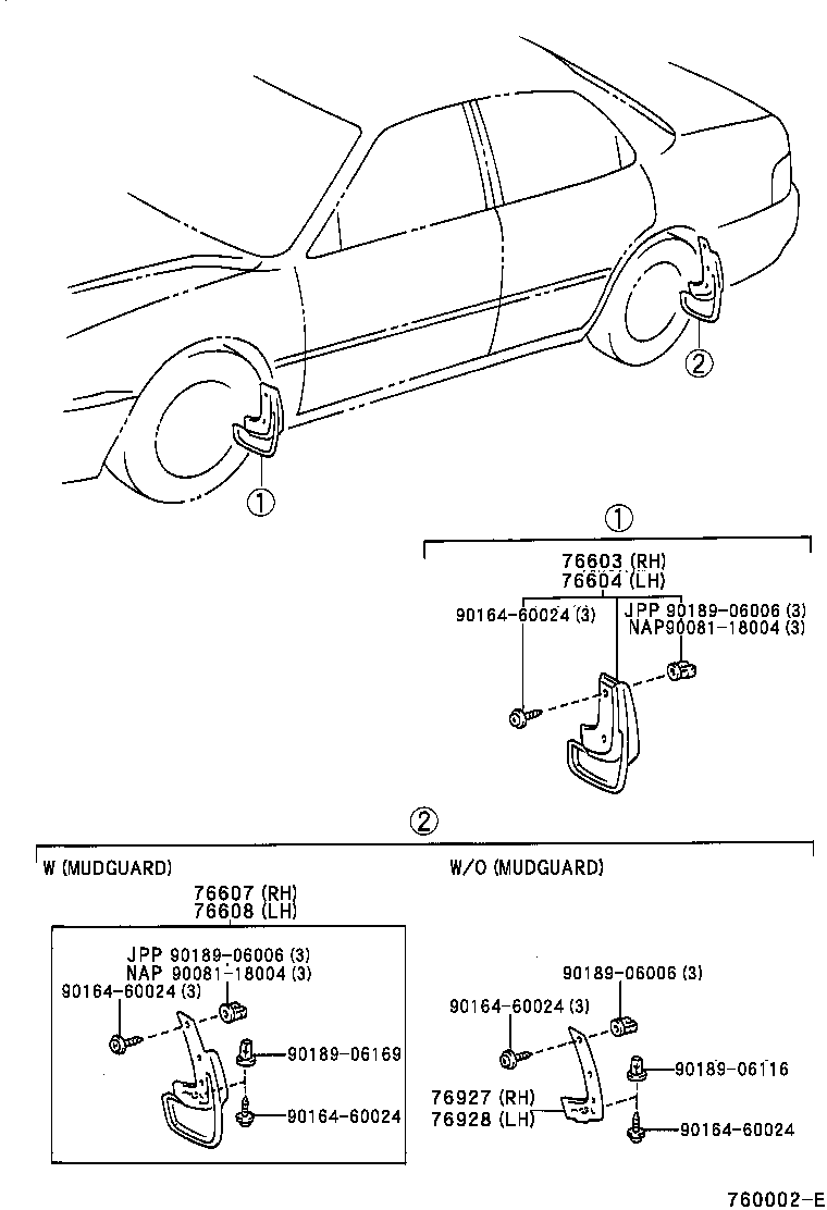 Toyota 76927-33010 PROTECTER, REAR MUDGUARD, RH