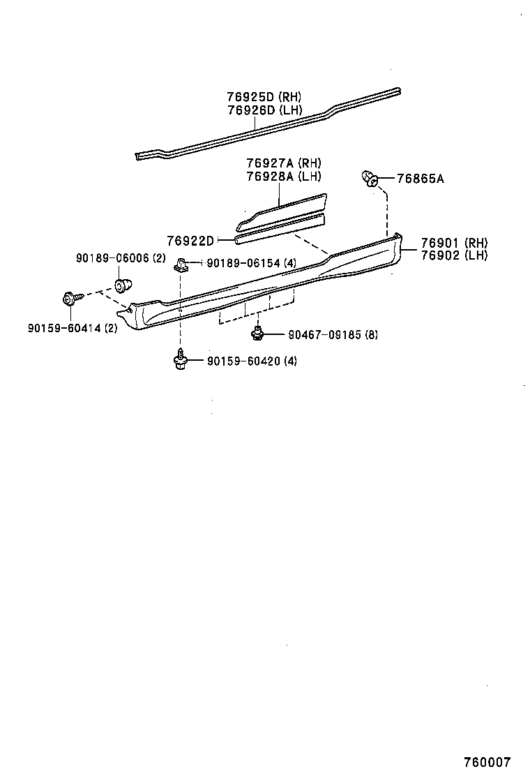 76085-20915 SPOILER SUB-ASSY, REAR product image