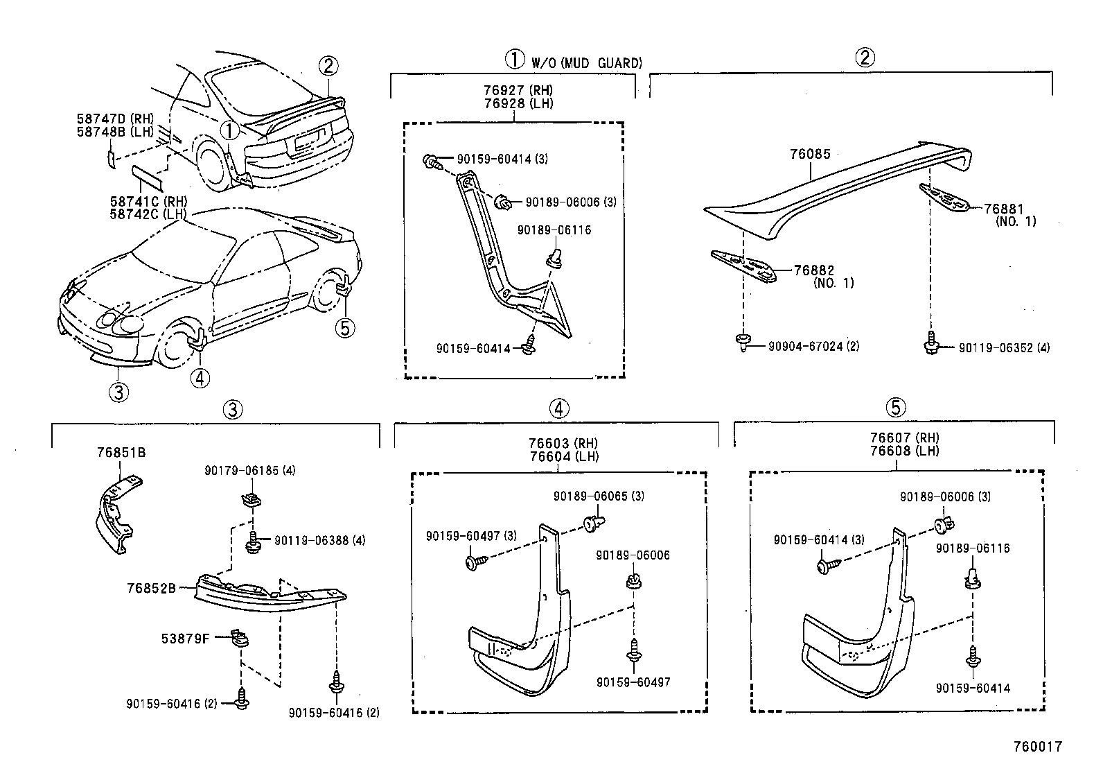 76088-20914 SPOILER SUB-ASSY, REAR NO.2 product image