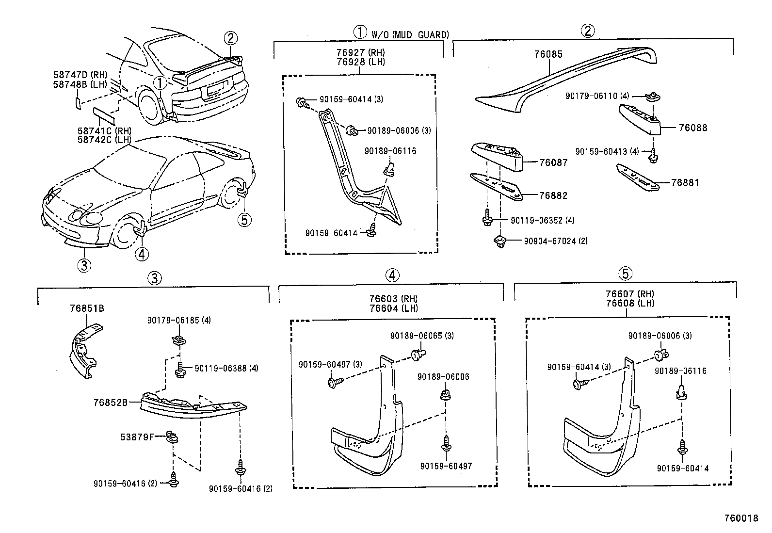76088-20914 SPOILER SUB-ASSY, REAR NO.2 product image