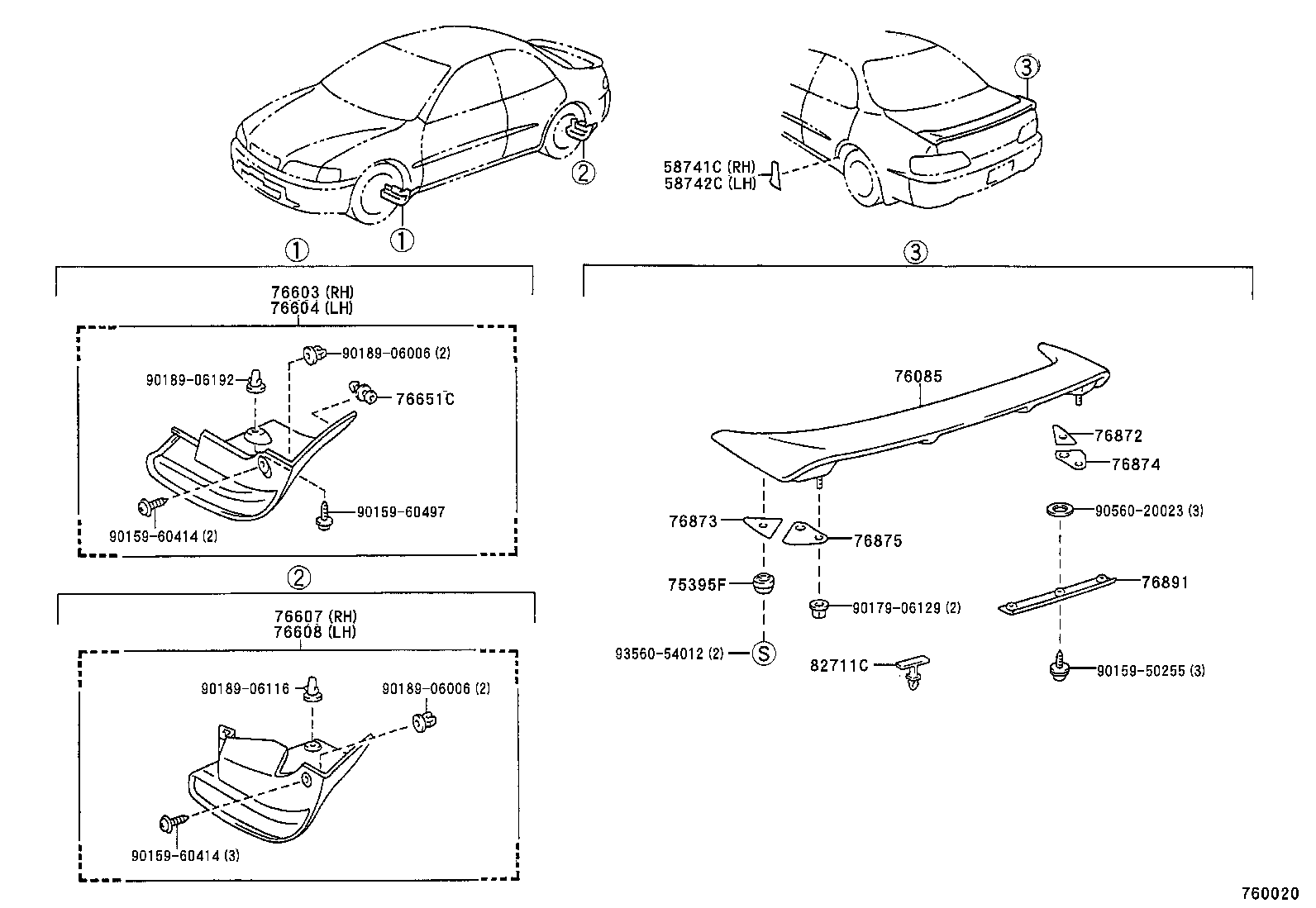 76872-20190 PROTECTOR, REAR SPOILER, NO.1 product image