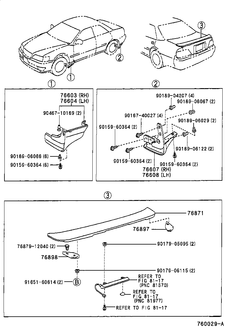 76897-22070 PROTECTOR, REAR SPOILER, SIDE RH product image
