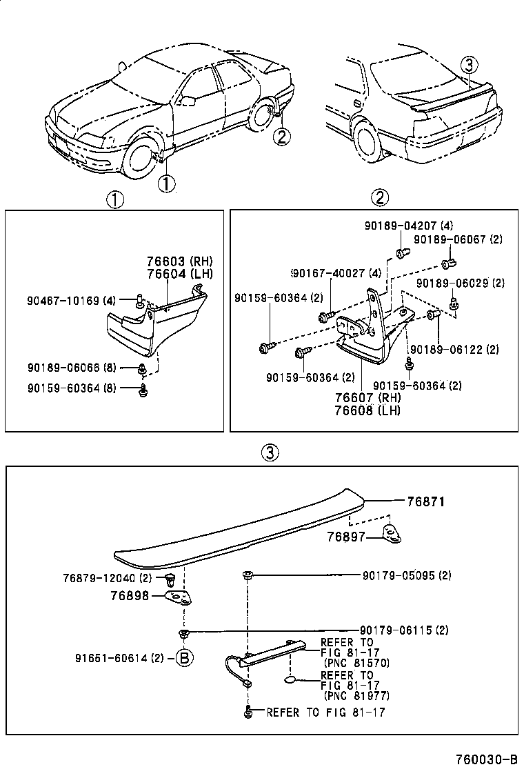 76898-22080 PROTECTOR, REAR SPOILER, SIDE LH product image