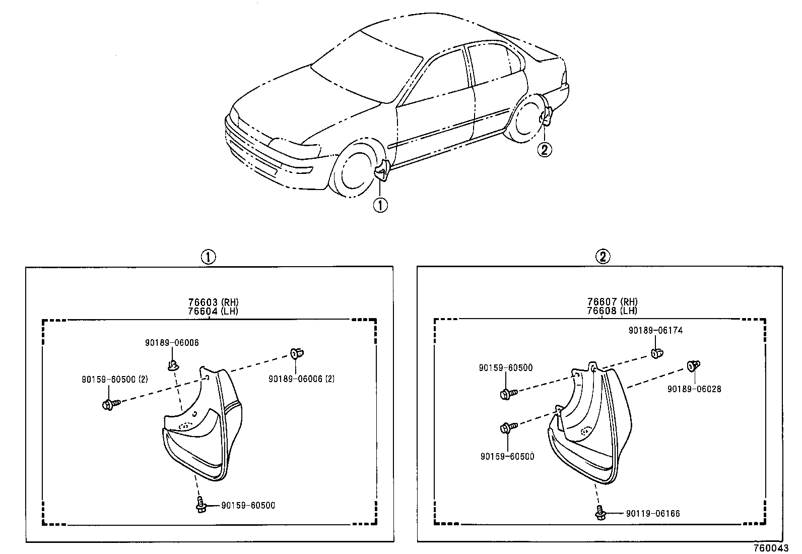76622-19215 MUDGUARD SUB-ASSY, FRONT FENDER, LH product image
