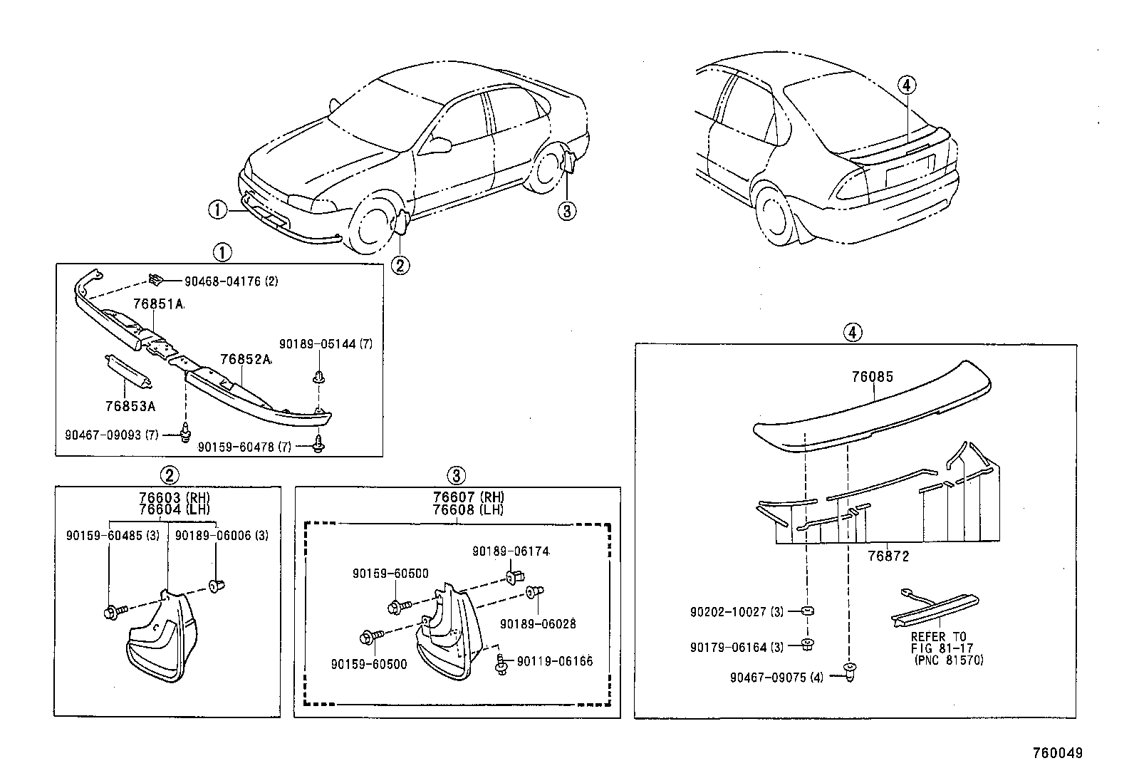 76625-19475-G2 MUDGUARD SUB-ASSY, QUARTER PANEL, REAR RH product image