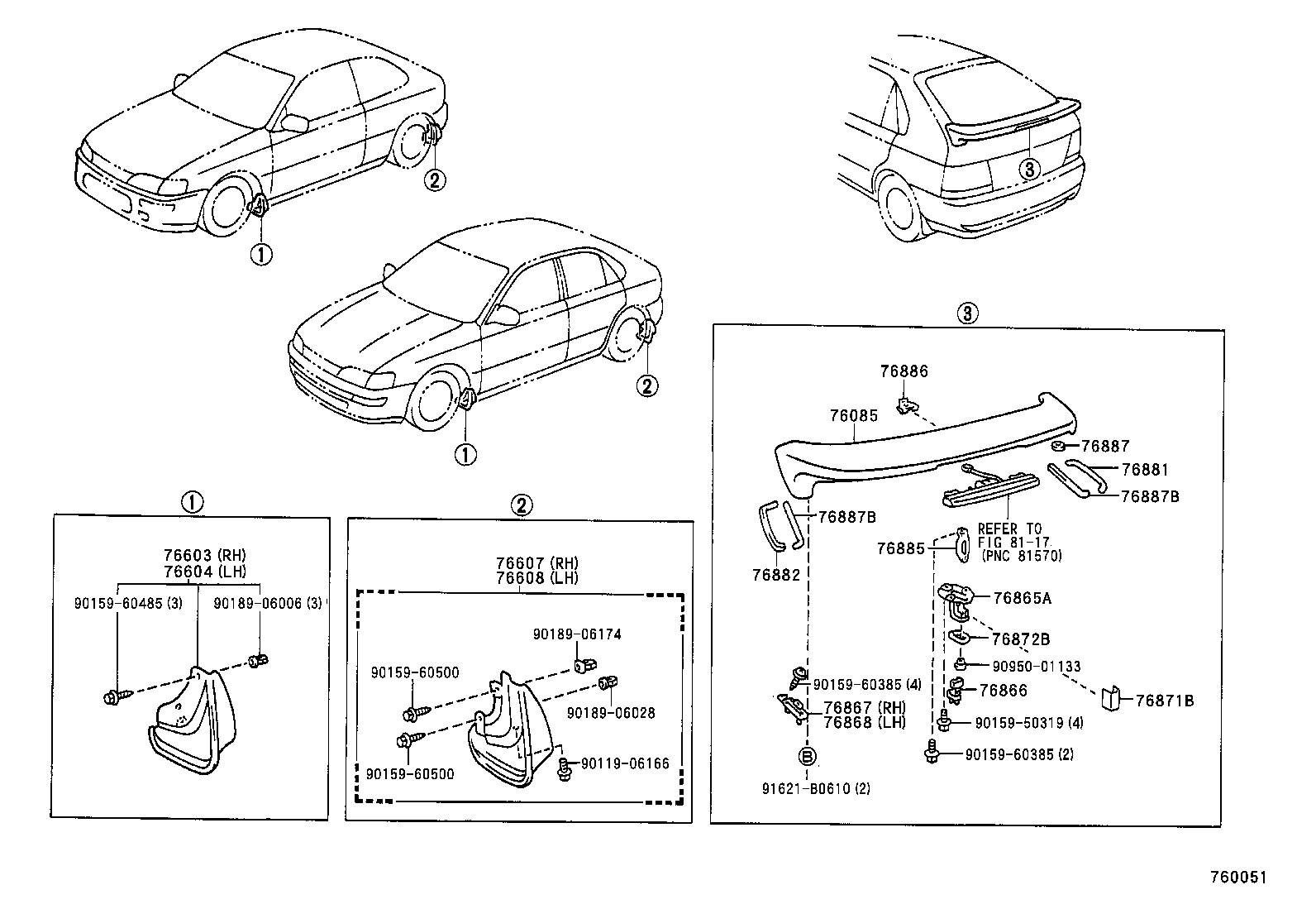 76889-12030 SEAL, REAR SPOILER, NO.1 product image