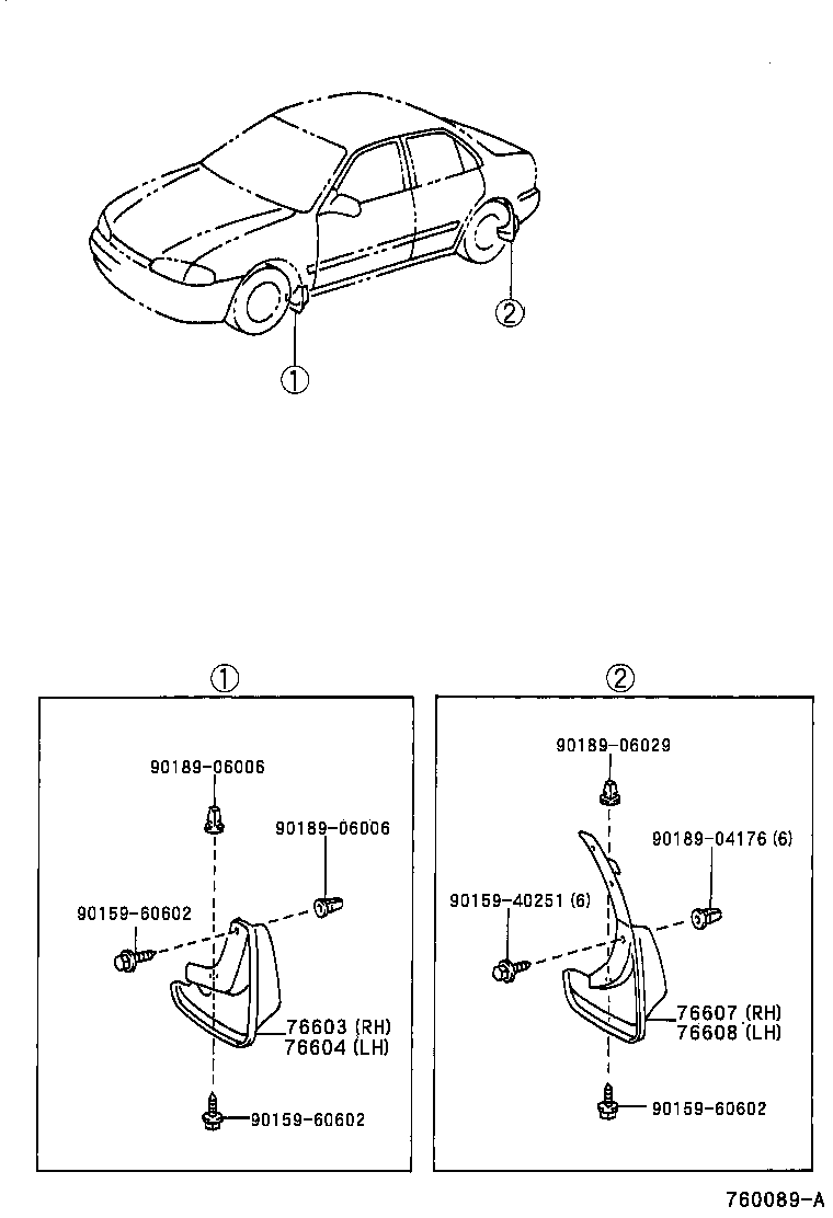 Toyota 76927-02010 PROTECTER, REAR MUDGUARD, RH